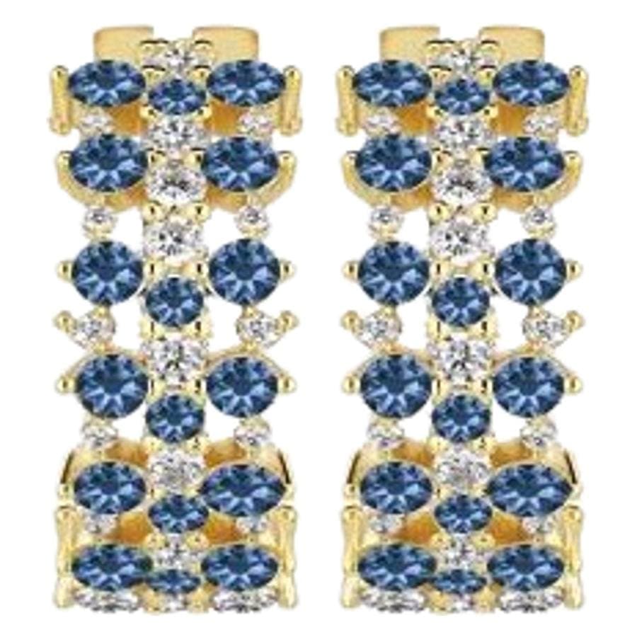 Snö of Sweden Sprinkles Small Tripple Crystal Ring Ear Gold & Blu