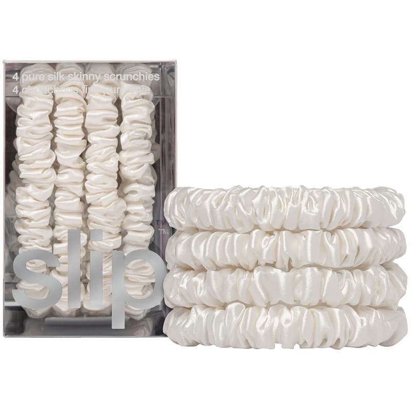 Slip Pure Silk Skinny Scrunchies White