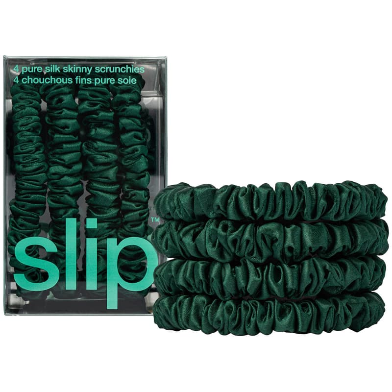 Slip Pure Silk Skinny Scrunchies Forest