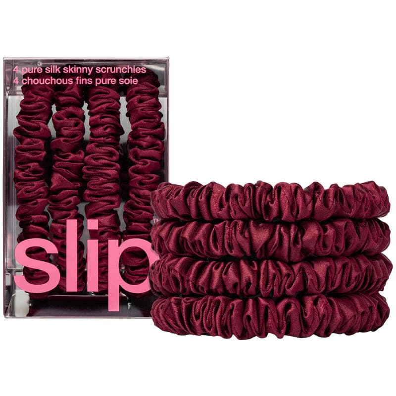 Slip Pure Silk Skinny Scrunchies Maroon