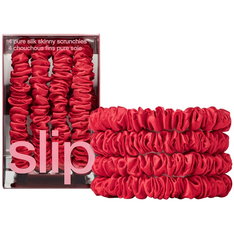 Slip Pure Silk Skinny Scrunchies Red