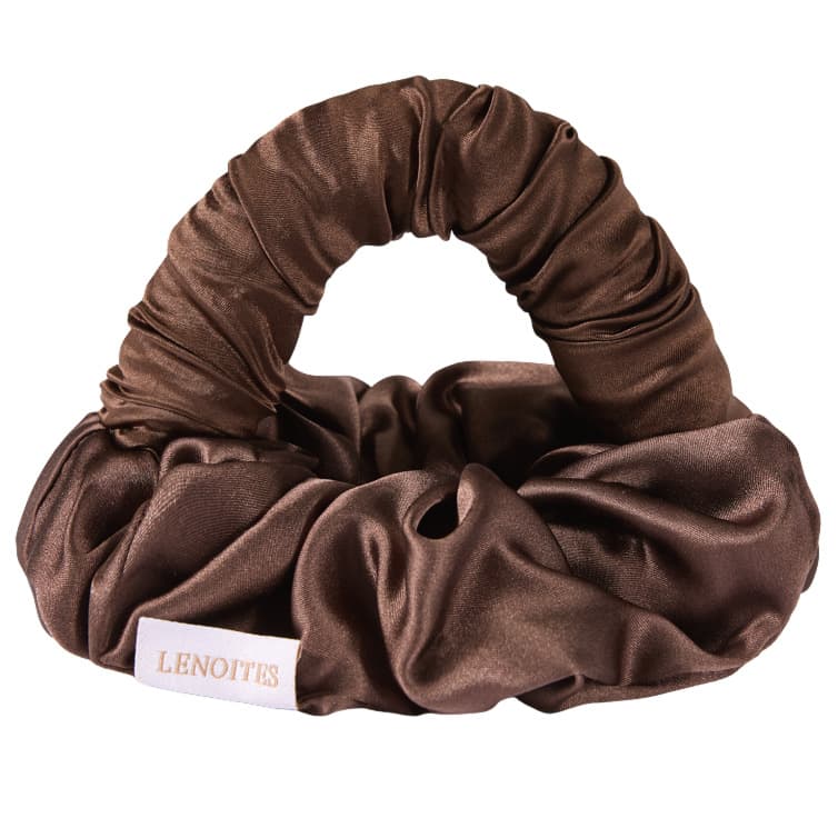 Lenoites BlowoutTie® in Mulberry Silk Mini Mocha/Espresso Small
