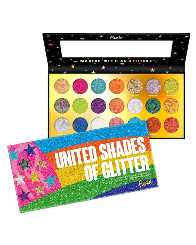 Rude Cosmetics United Shades of Glitter 21 Pressed Glitter Palette 23 g