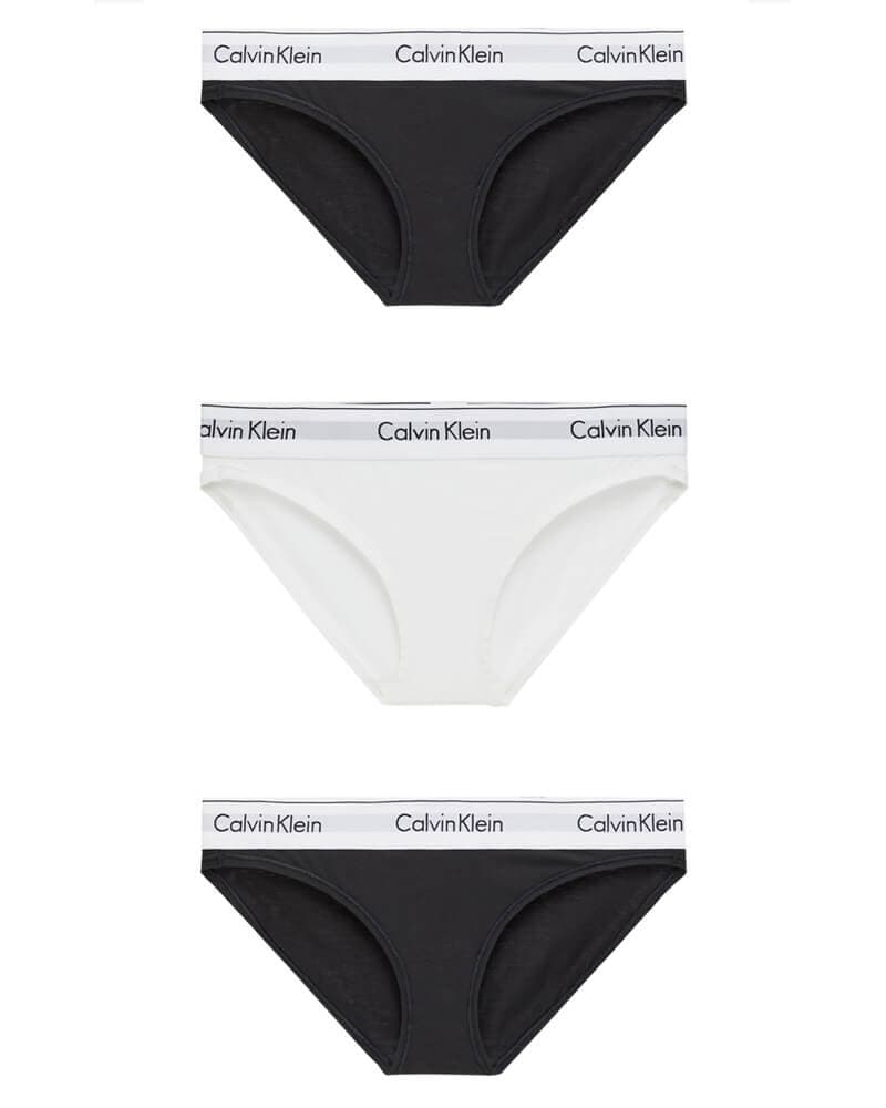 Calvin Klein Bikini Briefs 3-pack Black/White - M 3 stk.