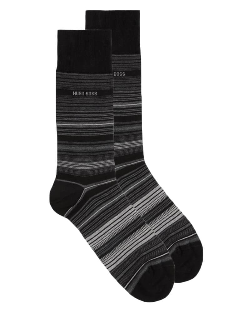Boss Hugo Boss strømper egyptisk bomuld str. 39-42 - Multi stripe 1 stk.