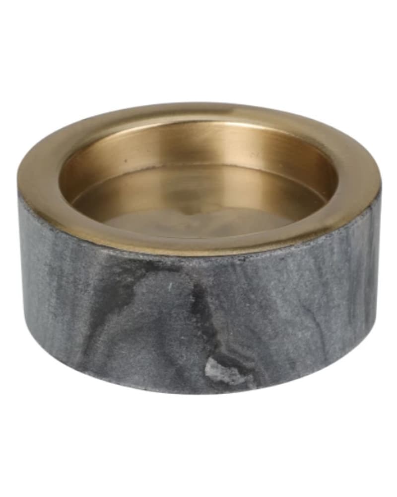 Excellent Houseware Marble Candle Holder Grey 10 x 4 cm