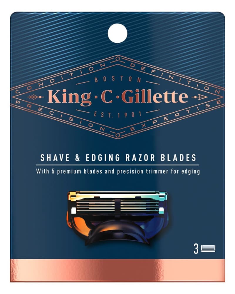 Gillette King Shave & Edging Razor Blades 3 stk.