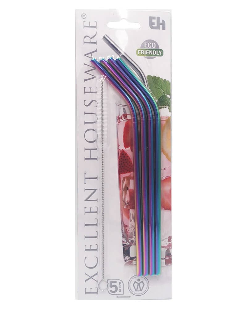 Excellent Houseware Metalsugerør Multi (U) 4 stk.