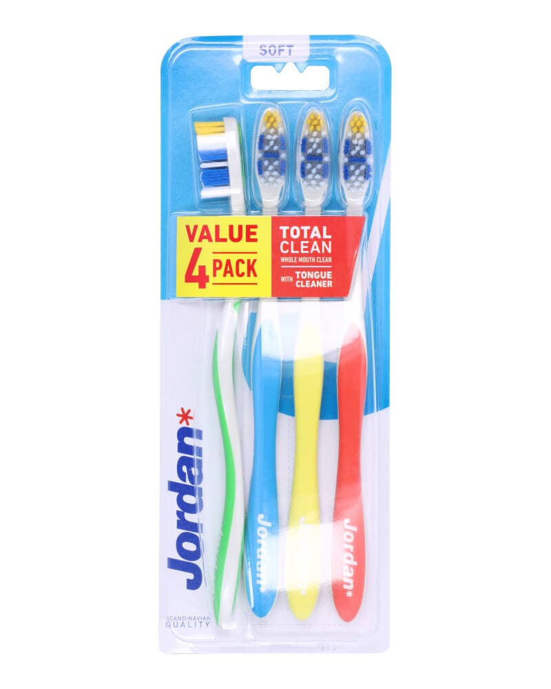 Jordan Tandbørste Value 4 Pack Total Clean Soft 4 stk.