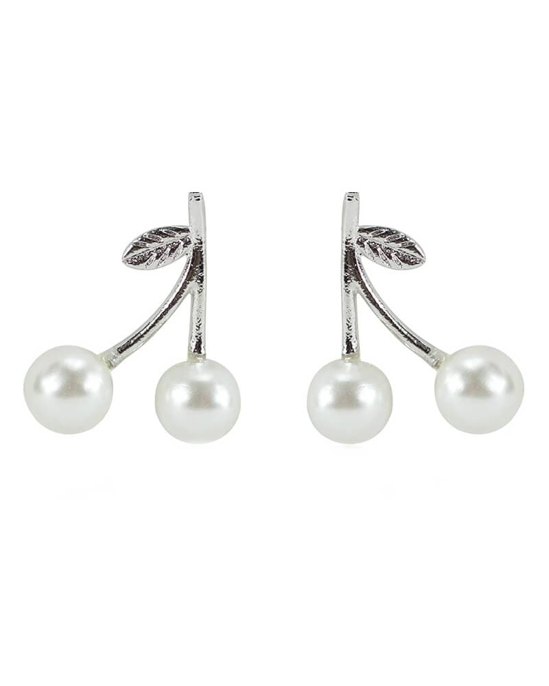 Everneed Kirsebær Øreringe Hvid/Sølvfarvet (U)