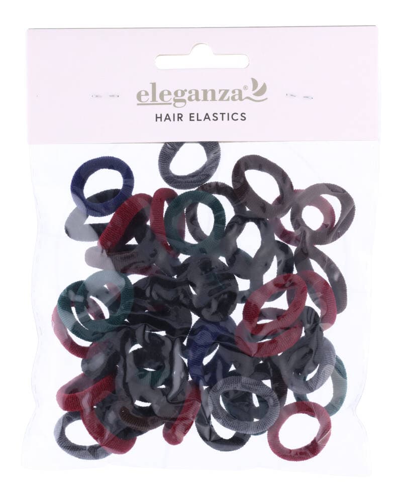 Eleganza Hårelastikker Multifarvede Sort Og Blå (mini) 50 stk.