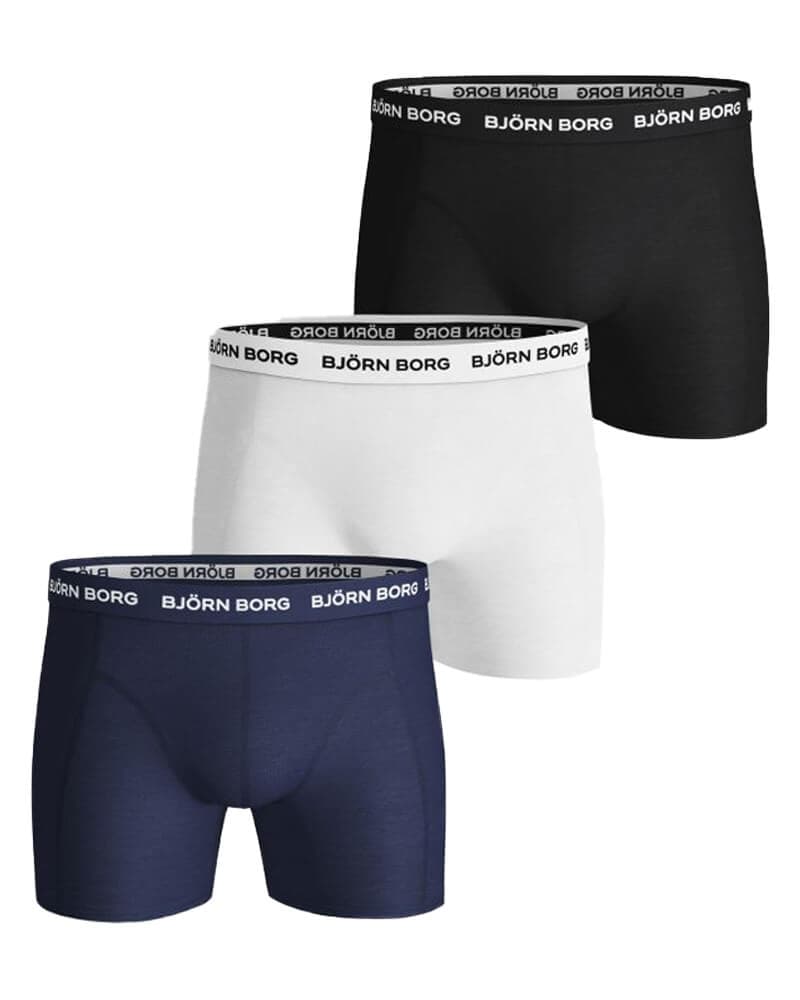 Björn Borg Essential 3-pack Cotton Stretch Shorts - Str. XXL 3 stk.