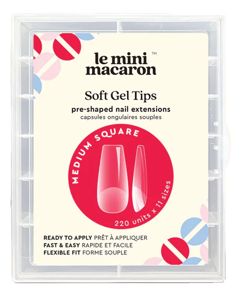 Le Mini Macaron Soft Gel Tips Medium Square 63 ml