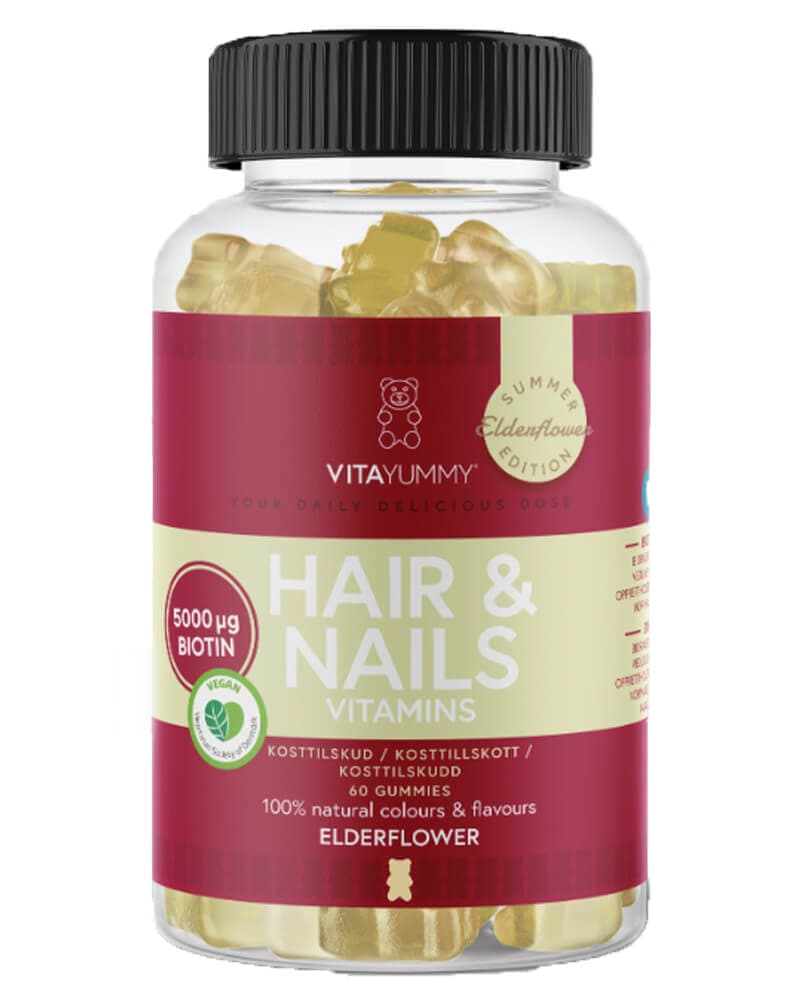 Vitayummy Hair & Nails Vitamins Elderflower Summer Edition 60 stk.