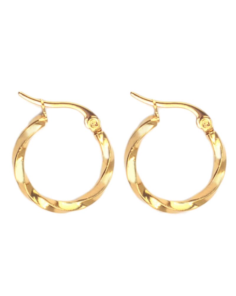 Everneed Tilla Twist Stor Guldfarvet Hoop (U)