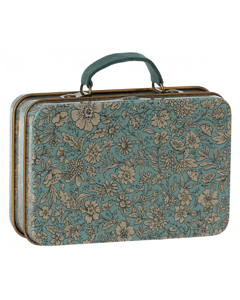 Maileg Metal Suitcase - Blossom-Blue 1 stk.