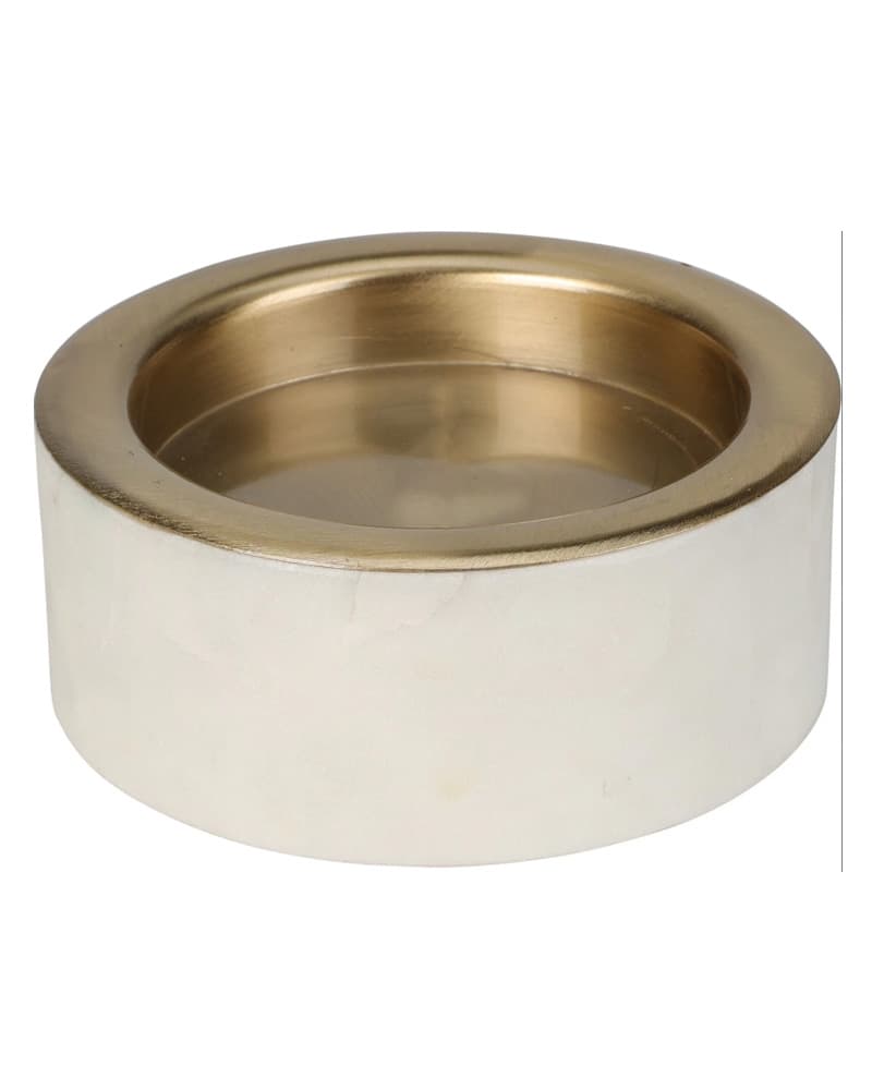 Excellent Houseware Marble Candle Holder White 10 x 4 cm