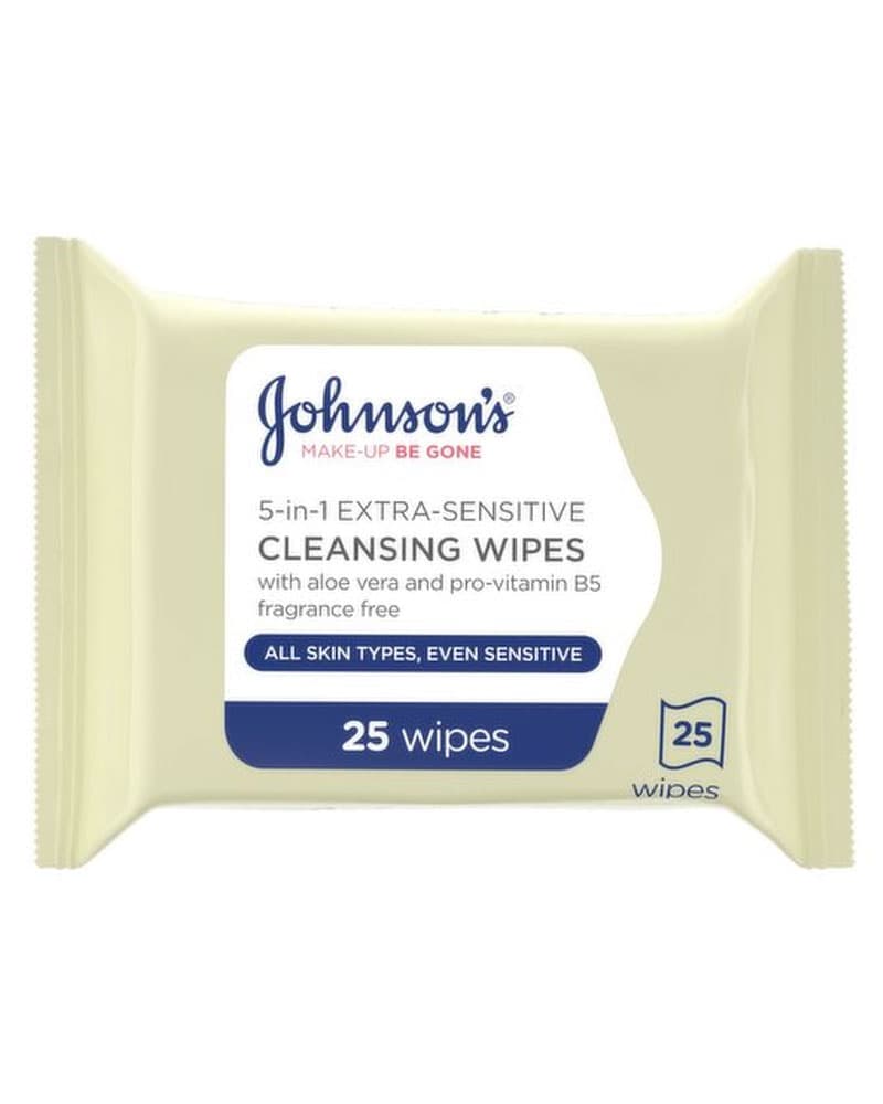 Johnsons Make-Up Be Gone 5-in-1 Extra-Sensitive Cleansing Wipes 25 stk.
