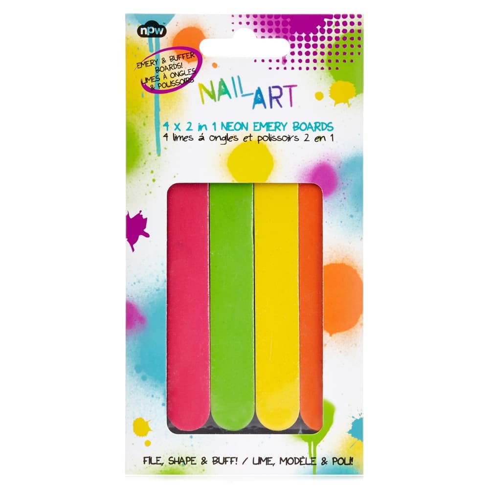 Npw Nail Art Files - Neon Emery Boards 4 stk.