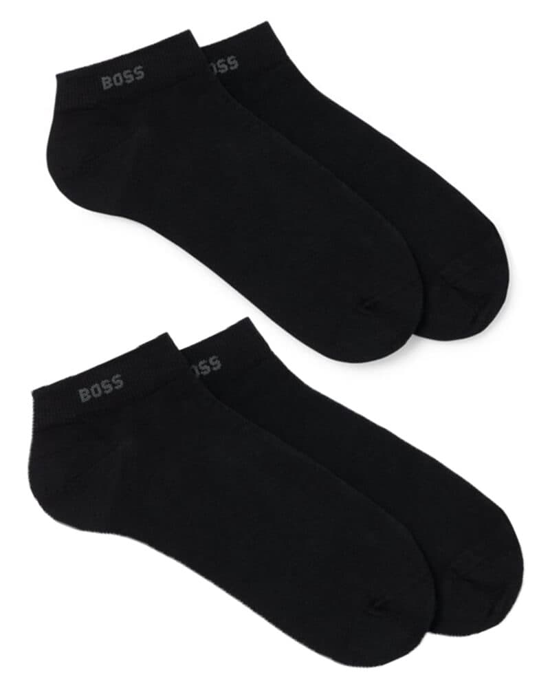Boss Hugo Boss 2-pack Shoeliner Finest Soft Cotton Black Str 39-42 2 stk.