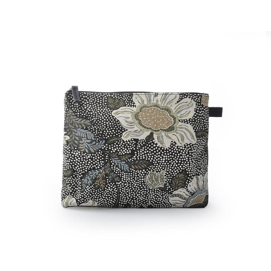 Ceannis Cosmetic Medium Flower Linen Black 23x19x6 cm - 1 pcs