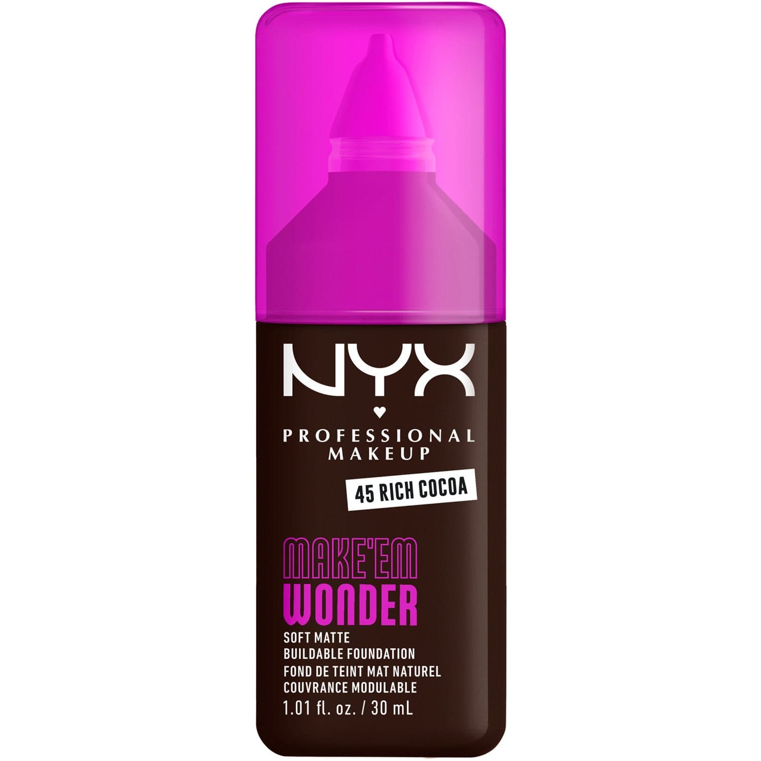 NYX Professional Makeup Make Em Wonder Foundation 45 Rich Cocoa - 30 ml