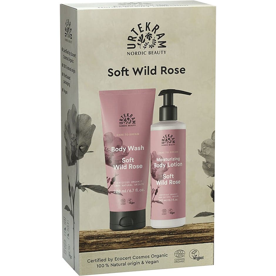 Urtekram Giftbox Body Care Soft Wild Rose - 445 ml