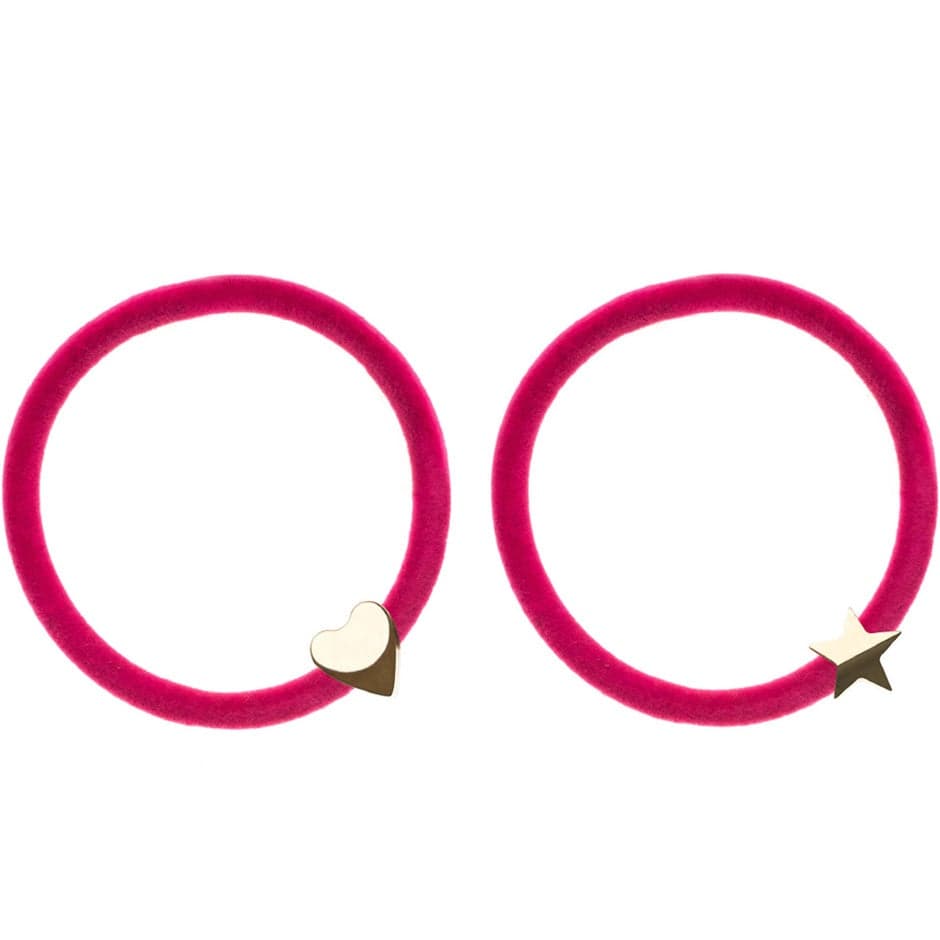 Dark 2 Pk Velvet Hair Tie Pink - 1 pcs