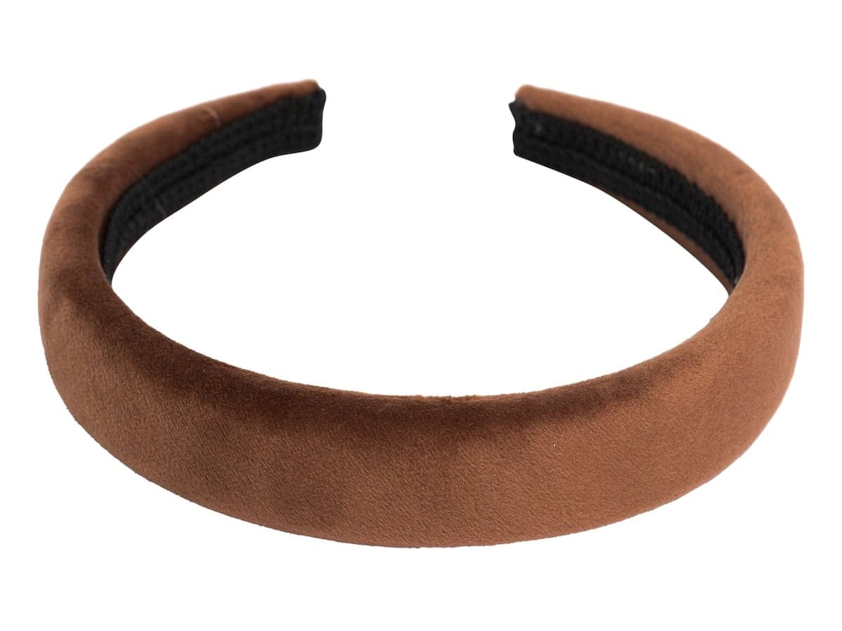 Dark Velvet Hairband Broad Cognac - 1 pcs