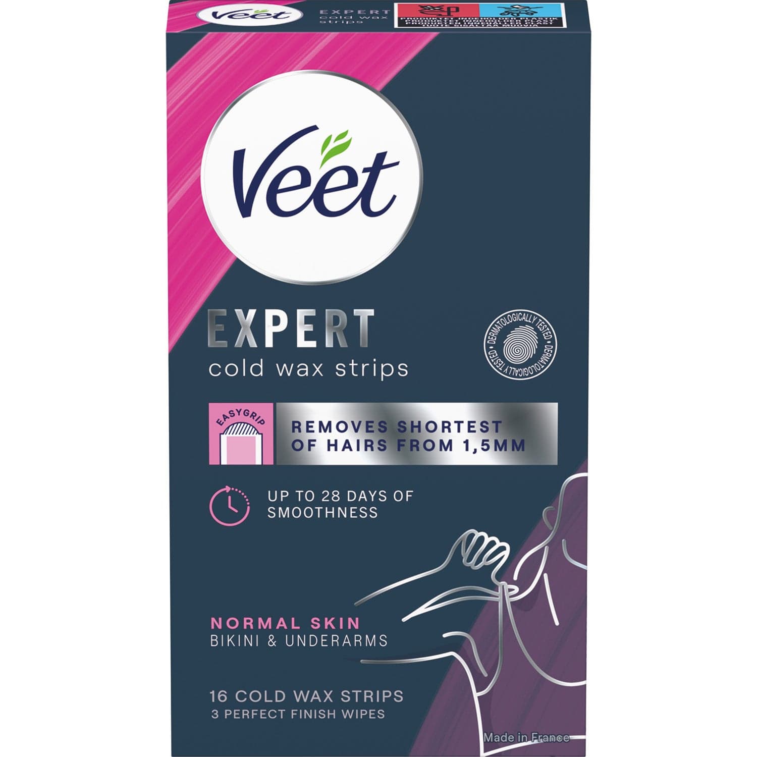 Veet Bikini & Underarm Wax Strips 16Pcs - 16 pcs