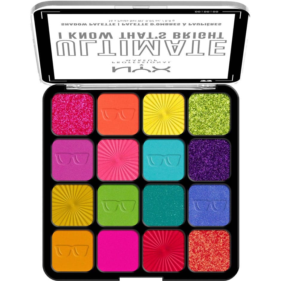 NYX Professional Makeup Ultimate Shadow Palette 16-Pan I Know Thats Bright 04W