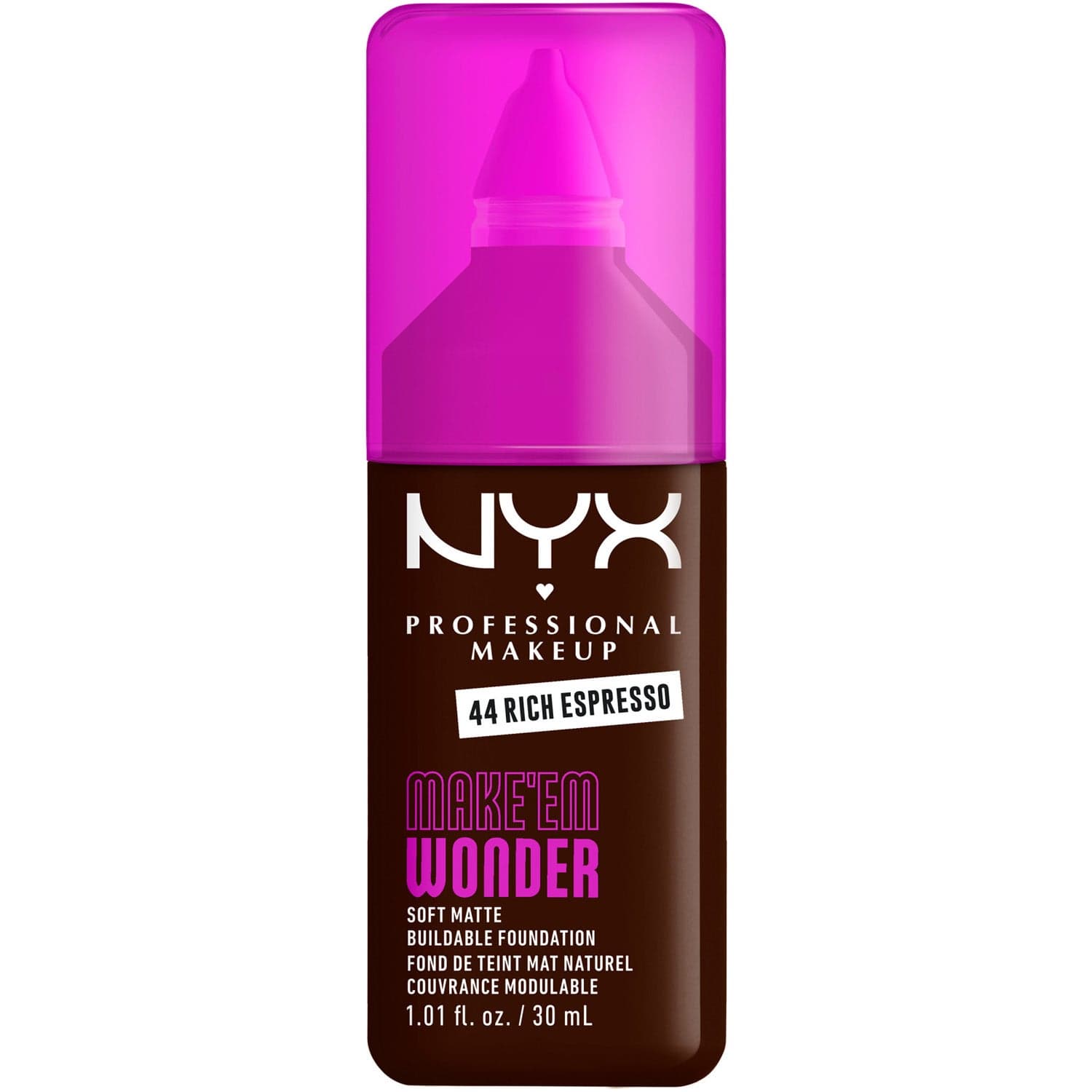NYX Professional Makeup Make Em Wonder Foundation 44 Rich Espresso - 30 ml