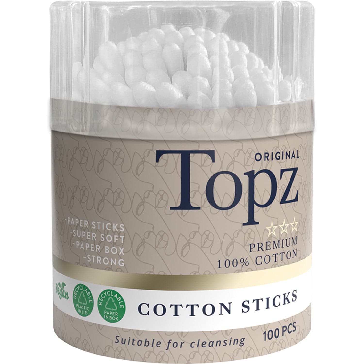 Topz Premium Cotton Sticks 100 pcs