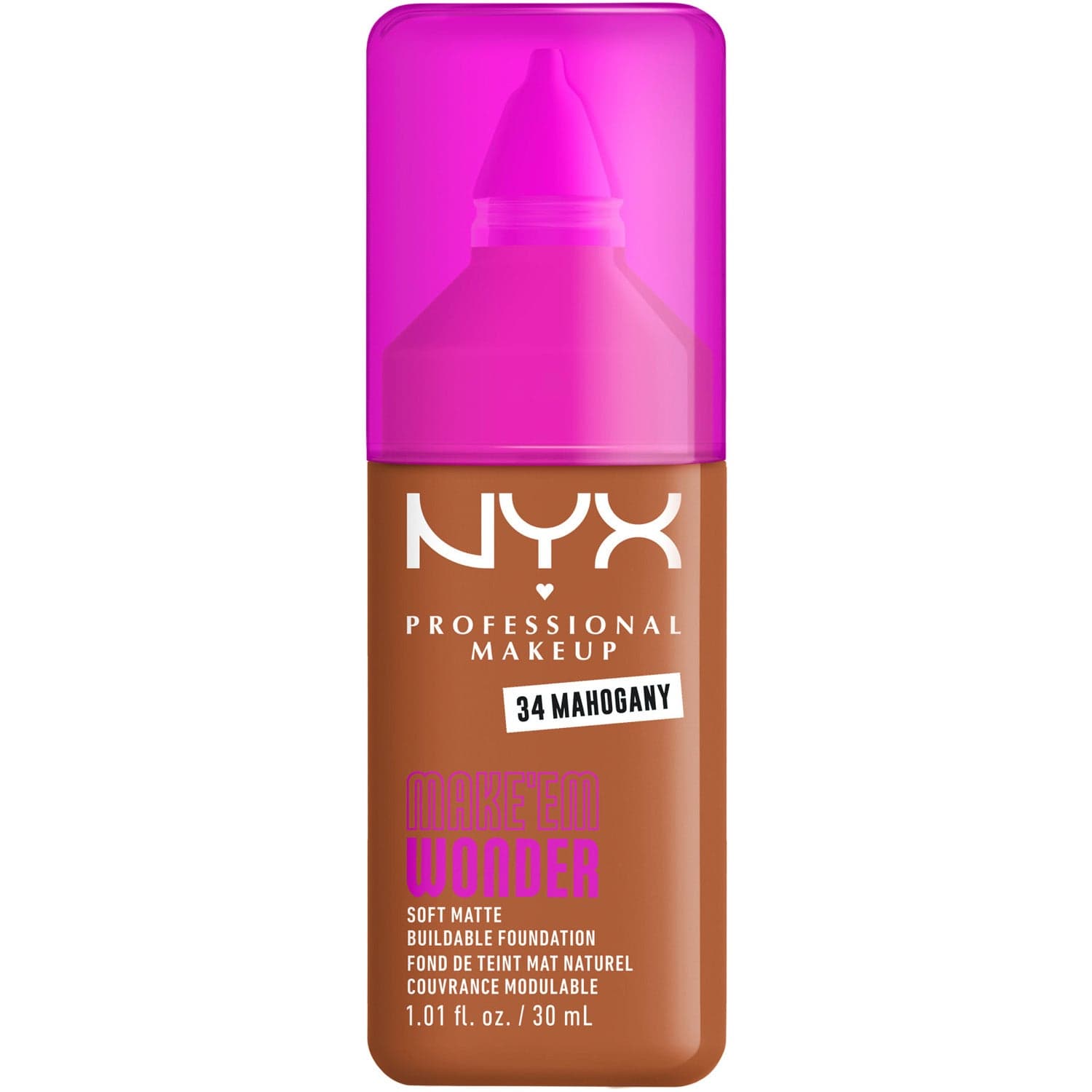NYX Professional Makeup Make Em Wonder Foundation 34 Mahogany - 30 ml