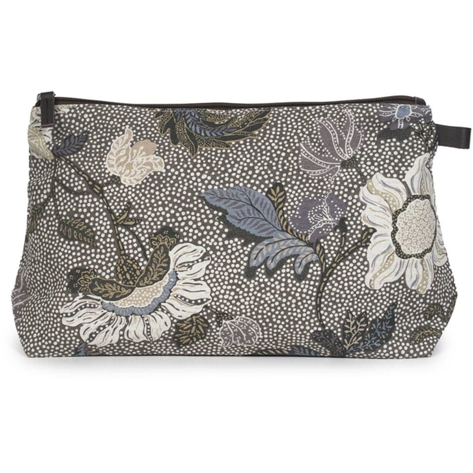 Ceannis Cosmetic Small Khaki Flower Linen Khaki