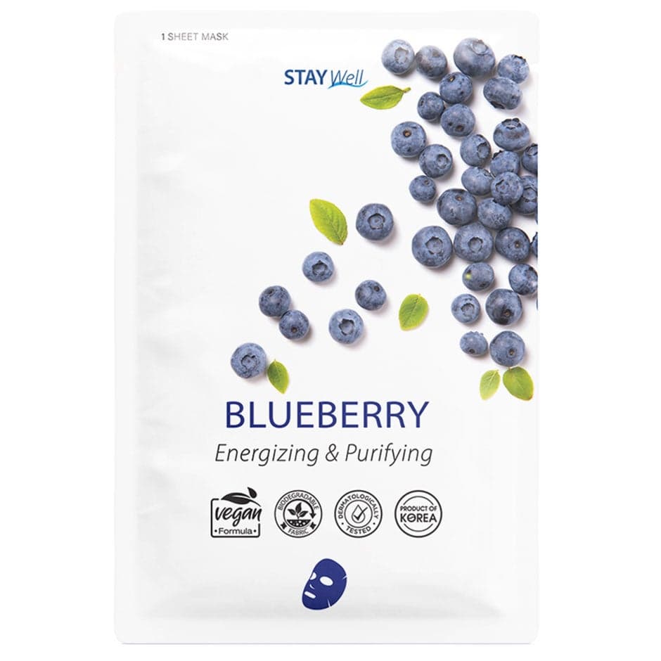 Stay Well Vegan Sheet Mask Blueberry 1 pcs