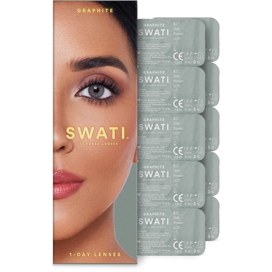 SWATI Cosmetics Coloured Lenses 1-Day Graphite - 5 pcs